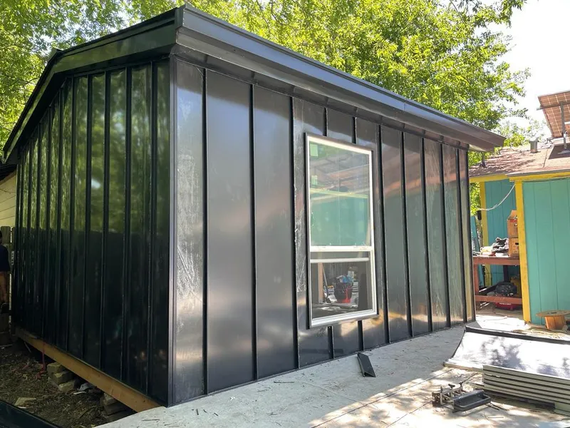 Black standing seam metal wall panels for Metal Roof Installation in Egypt Lake-Leto